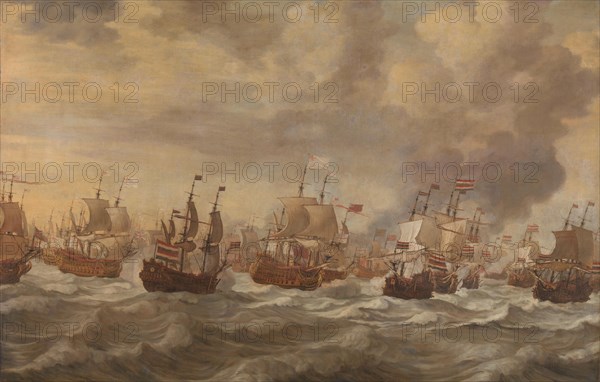 Episode from the Four Days' Naval Battle (11-14 June 1666), in or after 1666-in or before 1672. Creator: Willem van de Velde I.