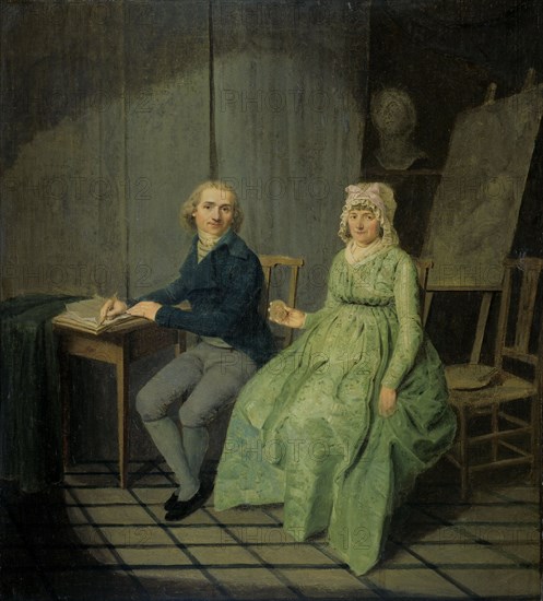 Self-portrait of Wybrand Hendriks (1744-1831), with his wife Agatha Ketel (1736-1802), 1791. Creator: Wybrand Hendriks.