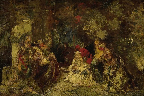 Women in a forest, 1870-1886. Creator: Adolphe Monticelli.