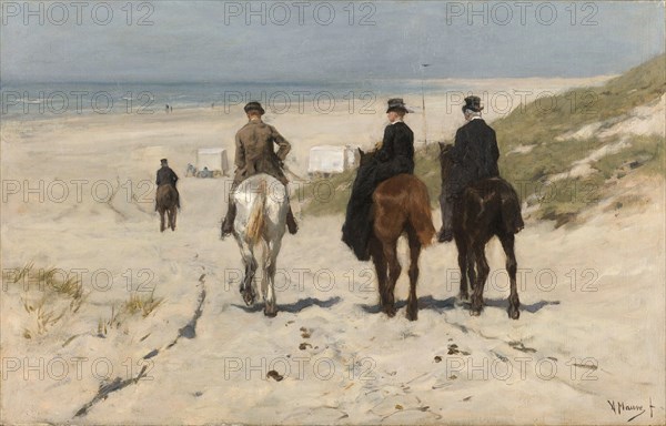 Morning Ride along the Beach, 1876. Creator: Anton Mauve.