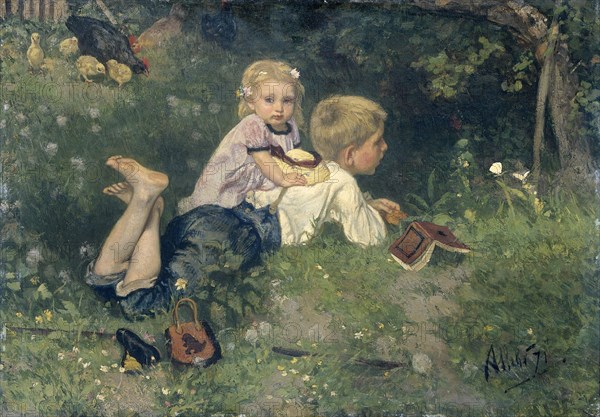 The Butterflies, 1871. Creator: August Allebe.