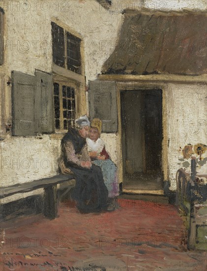 Neighborly Gossip, c.1880-c.1907. Creator: Bernardus Johannes Blommers.