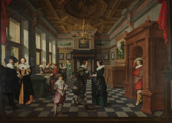 A Seven-Part Decorative Sequence: An Interior, 1630-1632. Creator: Dirck van Delen.