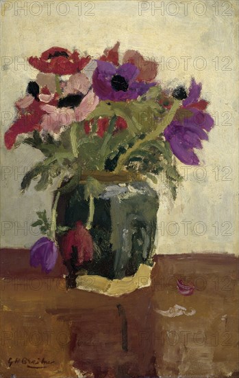 Ginger Pot with Anemones, c.1900-c.1923. Creator: George Hendrik Breitner.