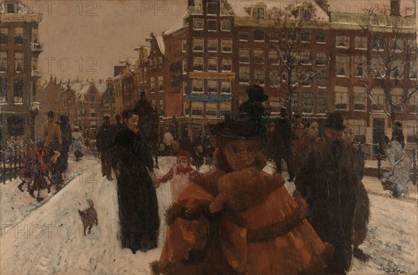 The Singel Bridge at the Paleisstraat in Amsterdam, 1898. Creator: George Hendrik Breitner.