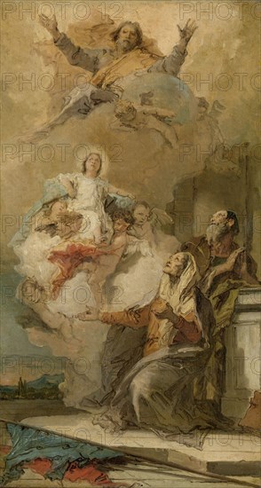 The Immaculate Conception (Joachim en Anna receiving the Virgin Mary from God the Father), c.1757-c. Creator: Giovanni Battista Tiepolo.