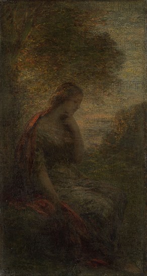 Young Woman under a Tree at Sunset, called 'Autumn', 1855-1900. Creator: Henri Fantin-Latour.