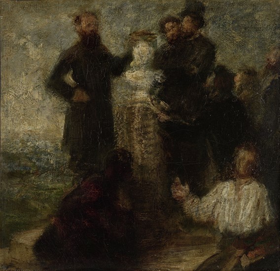 Sketch for Homage to Delacroix, 1863-1864.  Creator: Henri Fantin-Latour.