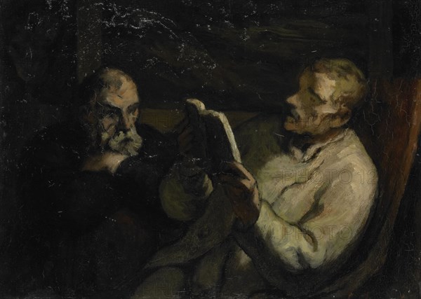 The Reading, c.1857. Creator: Honore Daumier.