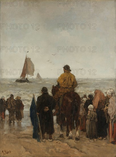 Arrival of the Boats, 1884. Creator: Jacob Henricus Maris.