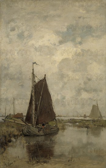 Ships in Dull Weather, 1877. Creator: Jacob Henricus Maris.