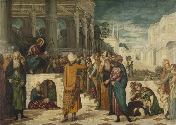 Christ with the Adulterous Woman, 1550-1580. Creators: Jacopo Tintoretto, Workshop of Tintoretto.