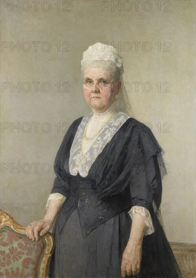 Queen Emma, princess of Waldeck-Pyrmont, widow of King Willem III, 1918.  Creator: Jan Veth.