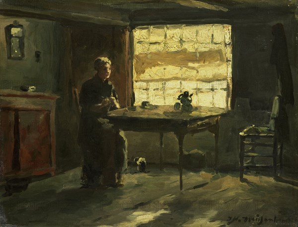 Farmhouse interior, 1870-1903.  Creator: Jan Hendrik Weissenbruch.