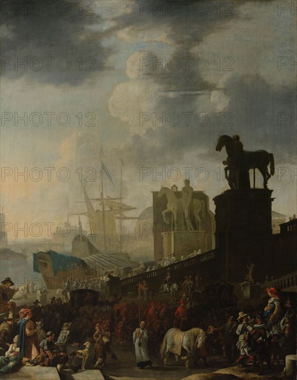 The Climbing of the Capitol with the Grey Horse of the Newly Elected Pope, 1650-1674. Creator: Johannes Lingelbach.