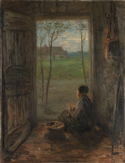 A Laren Scene, 1905. Creator: Jozef Israels.