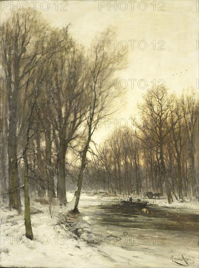 An Afternoon view of Snowy Woods, c.1880-c.1936. Creator: Louis Apol.