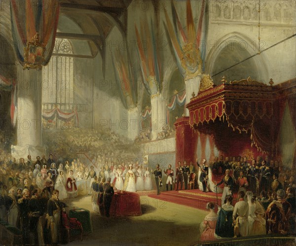 The Inauguration of King William II in the Nieuwe Kerk in Amsterdam on 28 November 1840, 1840-1845. Creator: Nicolaas Pieneman.