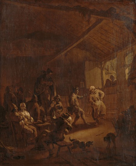 Peasants Dancing in a Barn, 1655-1683. Creator: Nicolaes Berchem.