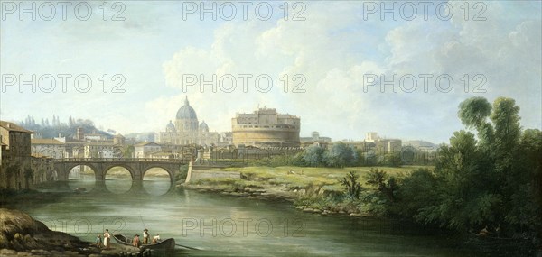 View of the Castel Sant'Angelo in Rome, 1750-1800. Creator: Pierre Antoine de Machy.