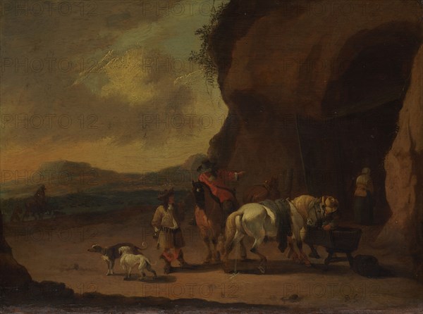 Horsemen Halted on a Mountain Pass, c.1670. Creator: Peeter Bout.