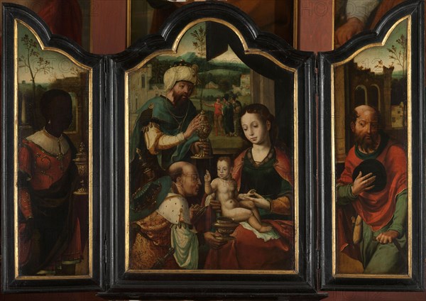 Triptych with the Adoration of the Magi, 1520-1550. Creator: Workshop of Pieter Coecke van Aelst.