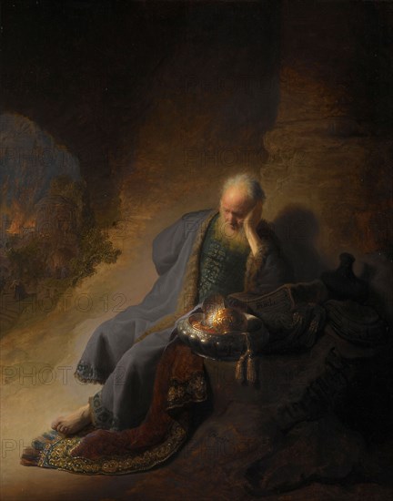 Jeremiah Lamenting the Destruction of Jerusalem, 1630. Creator: Rembrandt Harmensz van Rijn.