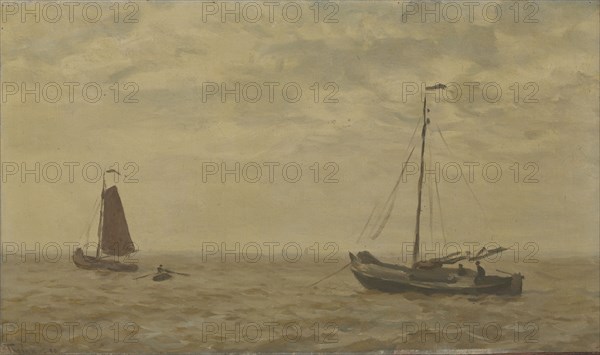 Seascape with fishing boats, 1910. Creator: Willem Bastiaan Tholen.