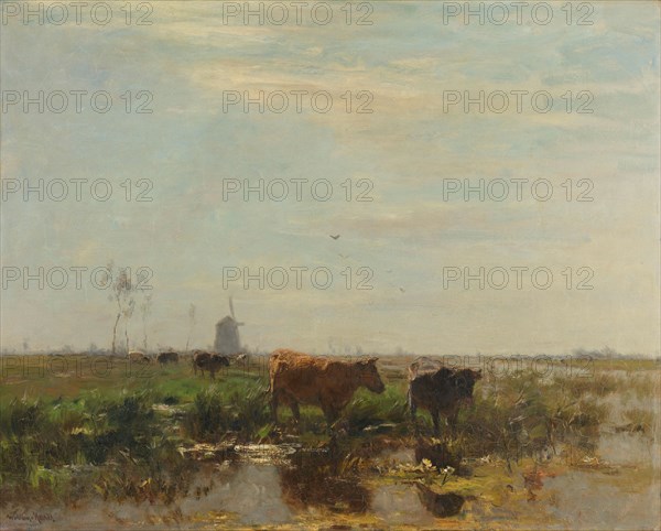Meadow with Cows by the Water, 1895-1904. Creator: Willem Maris.