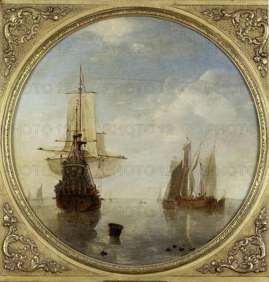 Ships at Anchor, c.1650-c.1707. Creator: Willem van de Velde the Younger.
