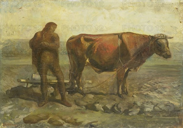 Plowing Peasant, c.1905. Creator: Willem van Konijnenburg.