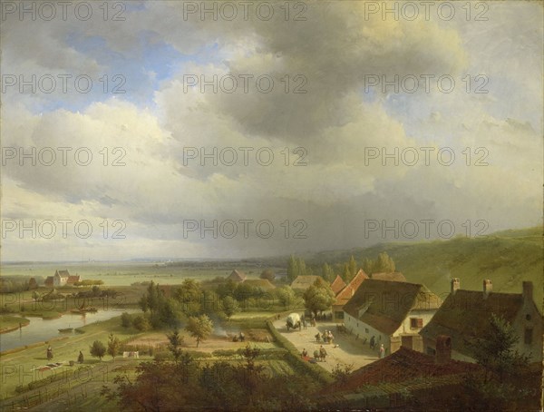 View of the Ooijpolder, seen from the Belvédère in Nijmegen, 1833-1844. Creator: Abraham Johannes Couwenberg.