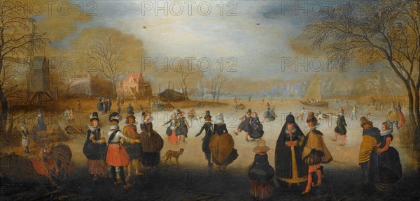 Winter Landscape with Skaters, c.1615-c.1620. Creator: Adam van Breen.