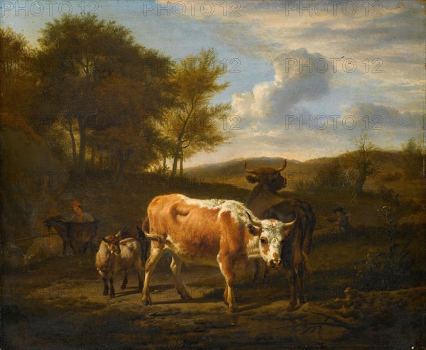 Mountainous Landscape with Cows, 1663. Creator: Adriaen van de Velde.