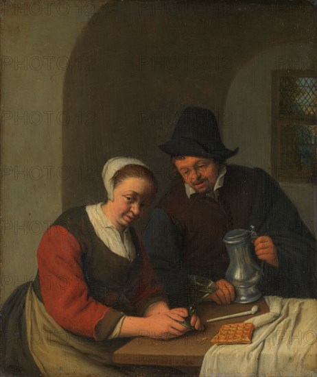 A Confidential Chat, 1672. Creator: Adriaen van Ostade.