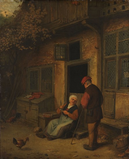 A Woman gutting Herrings in front of her House, 1678. Creator: Unknown.