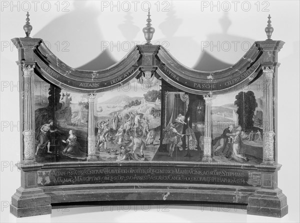 Triptych with the Stoning of Saint Stephen and the Legend of the Finding of his Grave, 1554. Creator: Anon.