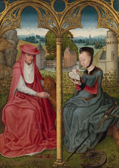 St Jerome and St Catherine of Alexandria, c.1480-c.1490. Creator: Anon.