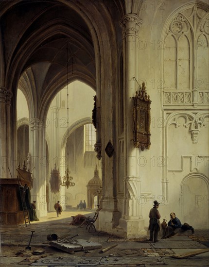 Church Interior, 1844. Creator: Bartholomeus Johannes van Hove.