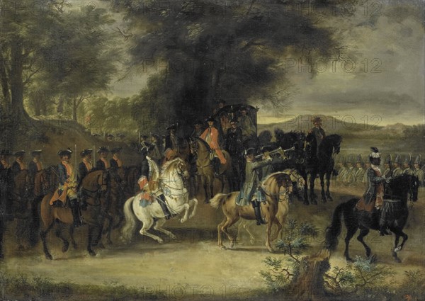 Inspection of a Cavalry Regiment, perhaps by William of Hesse-Homburg, 1742. Creator: Cornelis Troost.