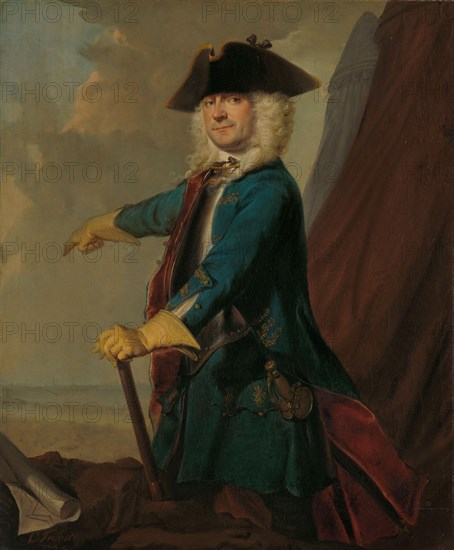 Gerrit Sichterman (1688-1730). Quartermaster-General of the Cavalry, Colonel of the Oranje-Groningen Creator: Cornelis Troost.