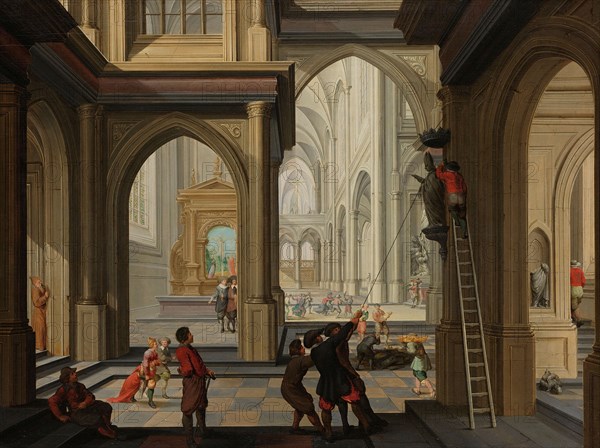 Iconoclasm in a Church, 1630. Creator: Dirck van Delen.