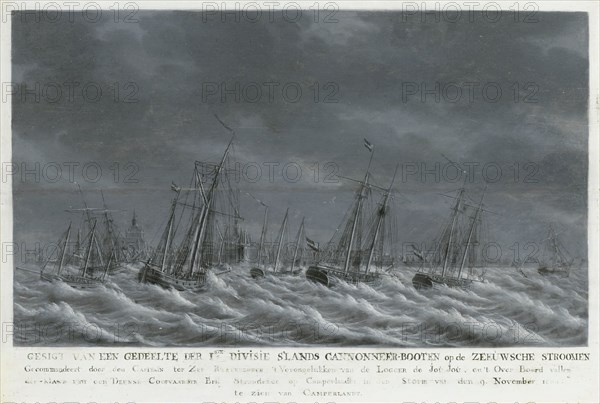 The Batavian Fleet off Veere, 1800, 1800-1809. Creator: Engel Hoogerheyden.