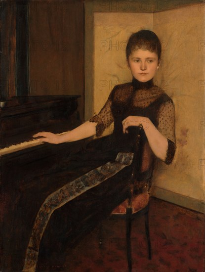 Portrait of Jonkvrouwe Maria Francisca Louisa Dommer van Poldersveldt, 1888. Creator: Fernand Khnopff.