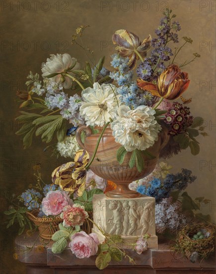 Flower Still-life with an Alabaster Vase, 1783. Creator: Gerard van Spaendonck.