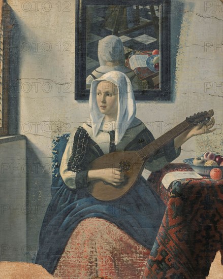 Woman playing a cittern, 1930-1940. Creator: Han van Meegeren.