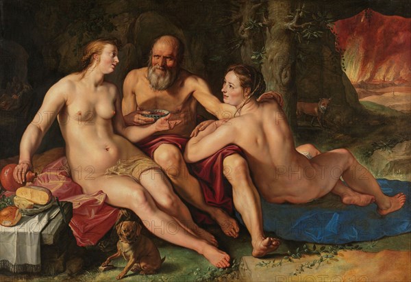 Lot and his Daughters, 1616. Creator: Hendrik Goltzius.