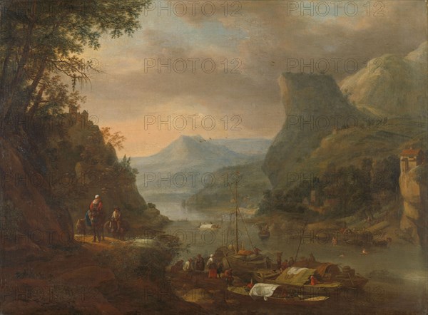 River view in a mountainous region, 1655-1685. Creator: Herman Saftleven the Younger.