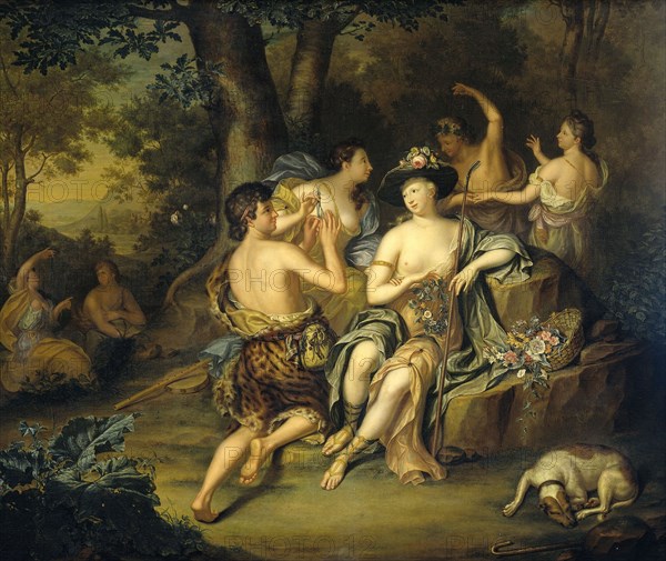 Shepherds and Shepherdesses in a Landscape