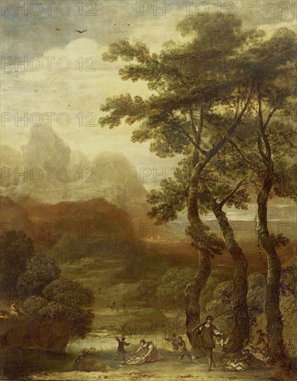 Landscape with Hunters, 1640-1685. Creator: Ignacio de Iriarte.